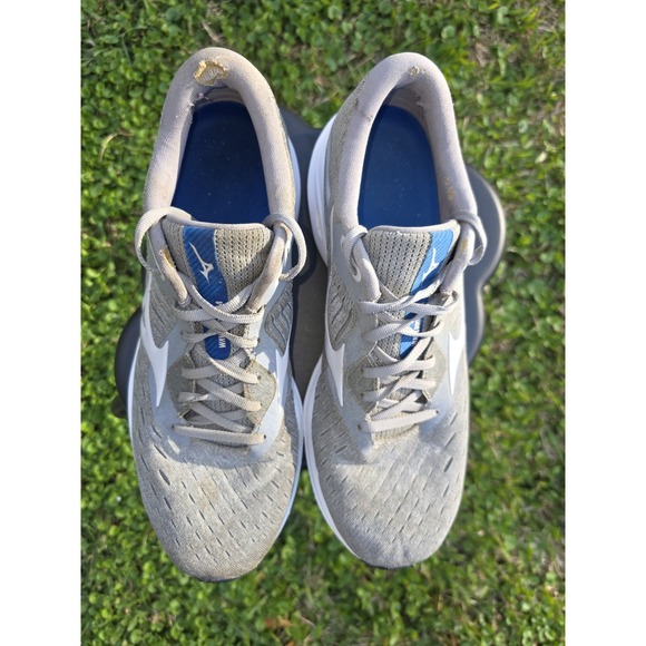 Mizuno Wave Rider 24 Running Shoes Lunar Rock-Nimbus Cloud Grey, Men's US 10.5 - Picture 6 of 13